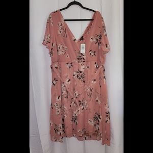 Torrid floral flowy dress light pink/peach size 3